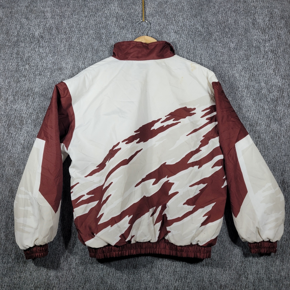 Hartwell Sports Jacket  Windbreaker 90s Maroon White Vtg Splash Pattern Retro L - Picture 5 of 7